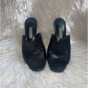 Prada Black Leather Mules